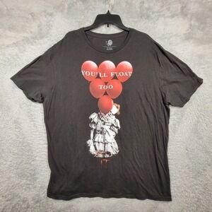 IT Movie You'll Float Too‎ Graphic T-Shirt Mens 2XL Horror Clown Pennywise